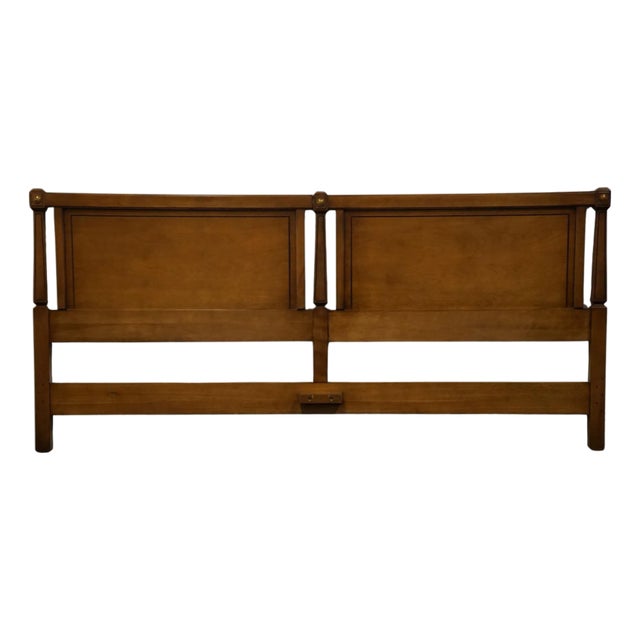 Rway Furniture Solid Hard Rock Maple Italian Neoclassical Tuscan Style King Size Panel Headboard 13-5701 For Sale