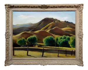 Emil Kosa Jr. 1930s California Hills in a Farm Landscape-Oil Painting