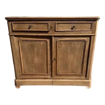 18th Century French Louis Philippe Solid Walnut Bleached Sideboard / Buffet. For Sale