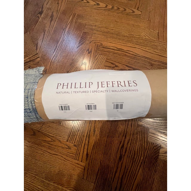 Phillip Jeffries Phillip Jeffries Island Raffia Grasscloth Wallpaper in Blue Abalone 1157, 1 Roll (18 Yards), Approximately 162 Sq Ft (New!) For Sale - Image 4 of 5