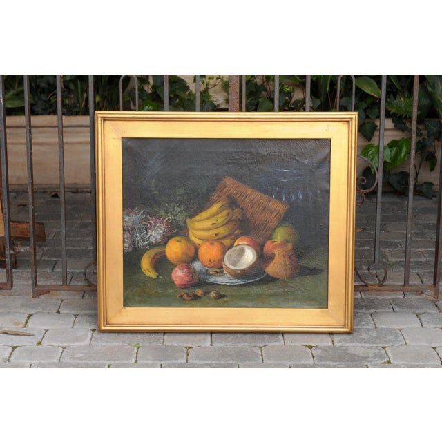 English English Signed Elinor Jones 1908 Oil on Canvas Still-Life Painting in Gilt Frame For Sale - Image 3 of 10