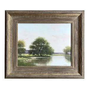 1970s Charles Summey Original Landscape Oil Painting on Canvas, Framed