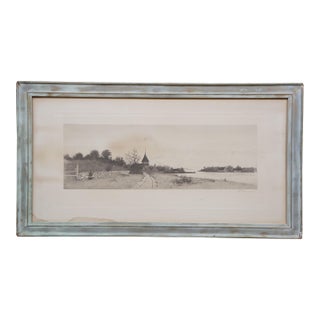 Antique 1894 John Octavius Anderson Signed Day’s Dying Glow Country Road Etching For Sale