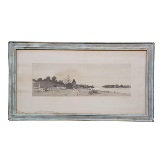 Antique 1894 John Octavius Anderson Signed Day’s Dying Glow Country Road Etching For Sale