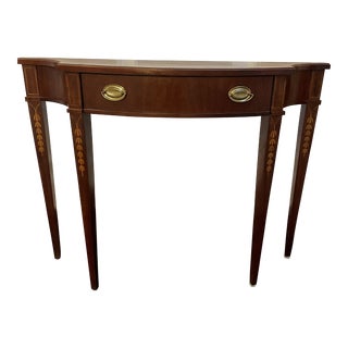 Late 20th Hepplewhite Demilune Console Table by Thomasville For Sale