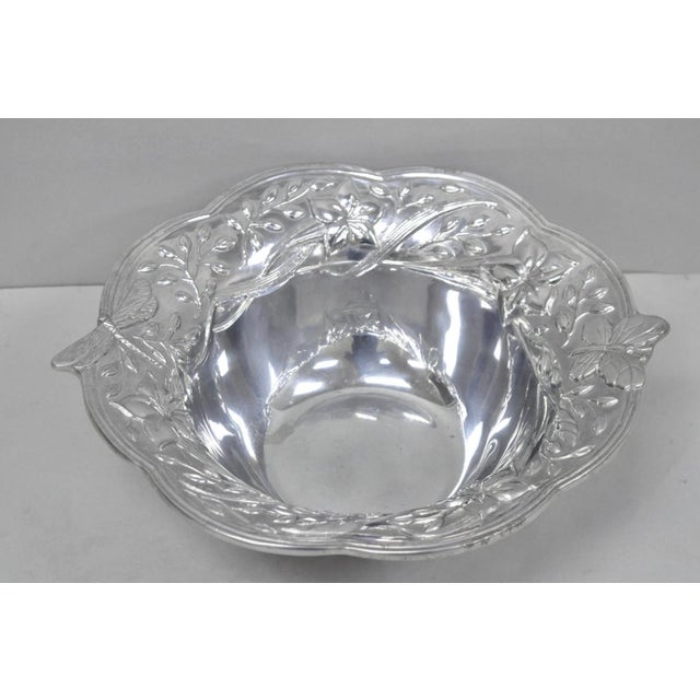 Vintage Lenox Dragonfly & Butterfly Meadow Art Nouveau Cast Aluminum Salad Bowl For Sale - Image 15 of 15