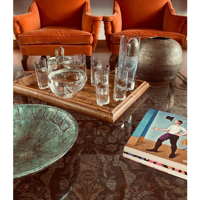 Metal 9 Piece Hollywood Regency Silver Cocktail Set, Taddei Sestini, Kristal Krisla Italy 1970s For Sale - Image 7 of 12