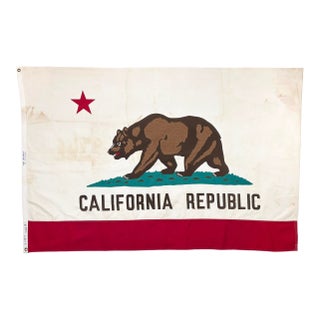 Large Vintage Cotton California Republic Flag For Sale