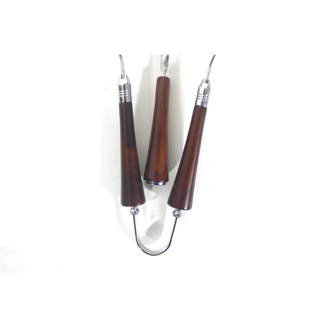 Mid-Century Modern Vintage Bar Tool Set by Glo-Hill Chrome and Bakelite Cocktail Stir Stick and Ice Tongs- 2 Pieces For Sale - Image 3 of 9
