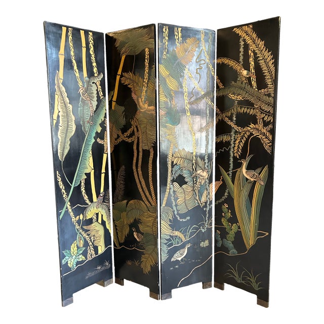 Asian Art Deco Screen/ Room Divider For Sale
