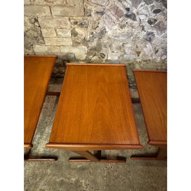 Vintage Danish Teak Nesting Tables by Mogens Kold, 1960, Set of 3 For Sale - Image 9 of 18