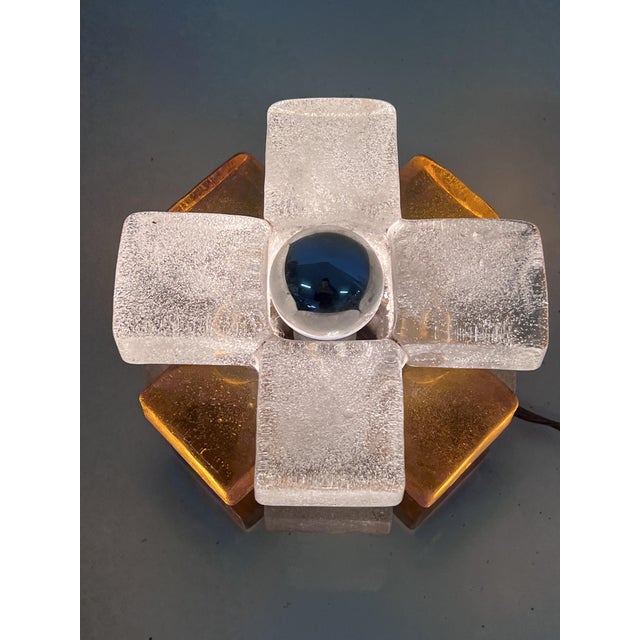 Glass Table Lamp by Albano Poli for Poliarte, 1970s, in Very Good conditions. Designed 1970 to 1979 I have official proof...