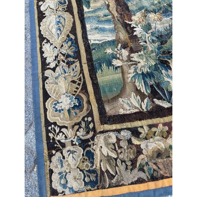 Antique Aubusson Tapestry, 1700s For Sale - Image 3 of 18