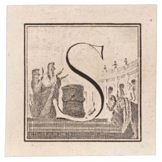 Luigi Vanvitelli, Letter S, Etching, 18th Century For Sale