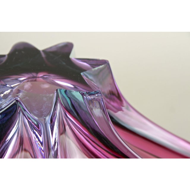 Mid-Century Murano Glass Bowl in Purple-Blue Tones, Italy, 1960s For Sale - Image 18 of 18