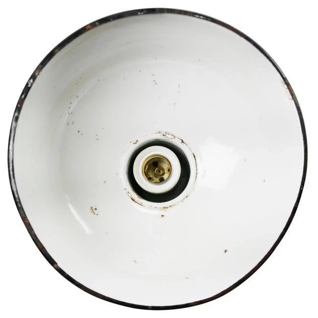 Industrial Vintage Industrial Blue Enamel Factory Pendant Light For Sale - Image 3 of 5