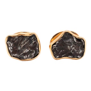 Men’s Jorge Adeler 18k Rose Gold Meteorite Nugget Cufflinks, A Pair For Sale
