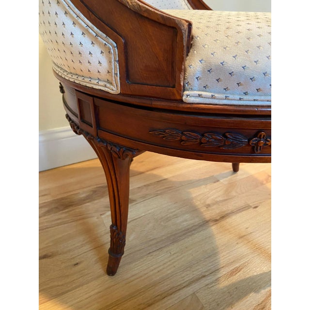 Chestnut Circa 1950s Swivel Barrel Chair For Sale - Image 8 of 11