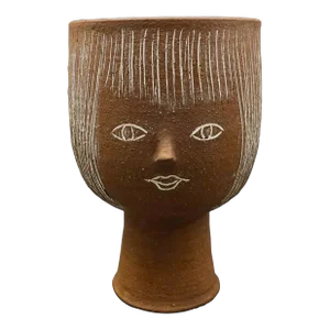 Mid 20th Century Face Studio Art Pottery Sculptural Planter, Signed Rosemary Taylor