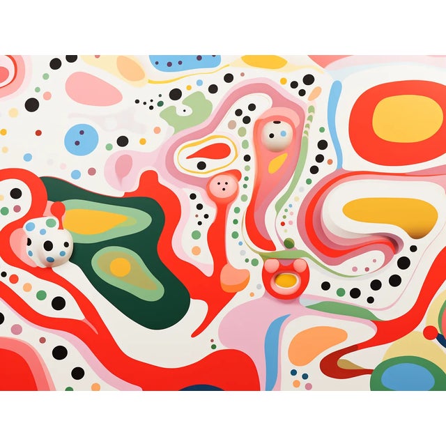 Contemporary 30' X 24' Organic Modern Colorful Composition - Framed Limited Edition Fine Art Print For Sale - Image 3 of 5