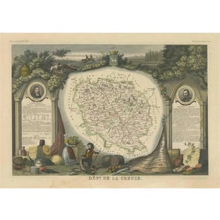 Map of the French Department of Creuse For Sale