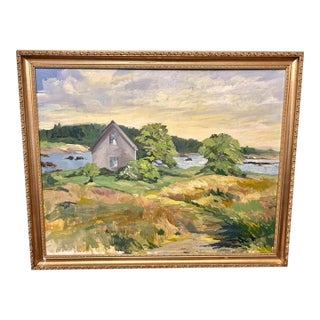 Vintage Maine Coast Painting For Sale