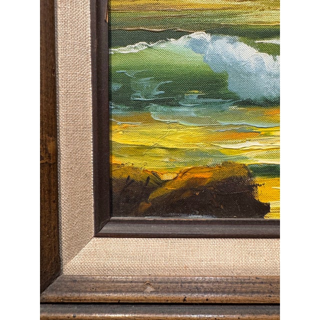 Realism “Seascape” by Carfe Oil on Canvas 1974 For Sale - Image 3 of 11