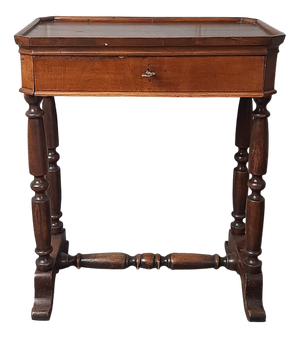 Wooden Coffee Table with Drawer, 1900