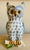 Stunning, vintage mid century, blue and white hand painted ceramic figural owl pitcher. Perfect condition, great looking...