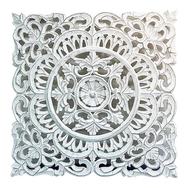 Hand Carved Wooden Mandala For Sale