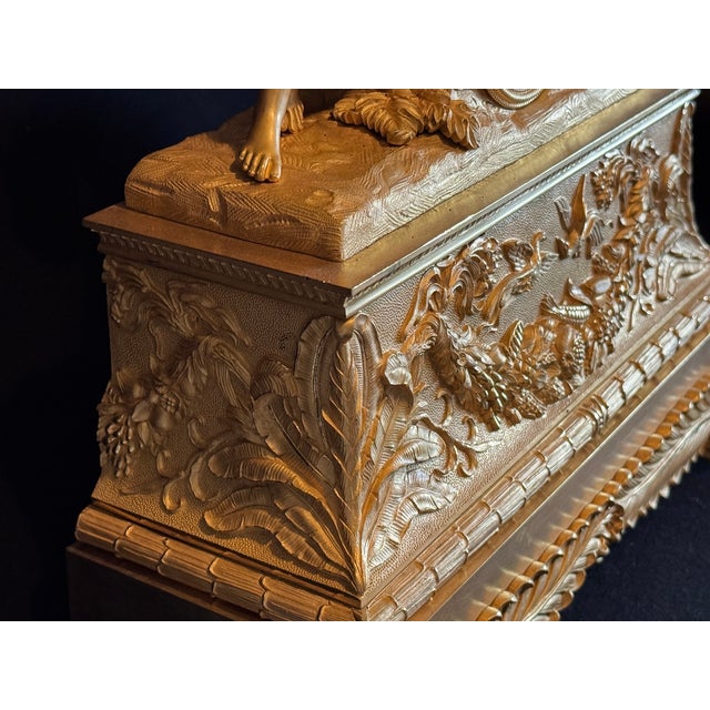 Metal Clock 1830 French Louis Philippe Gold Ormolu Bronze Antique For Sale - Image 7 of 18