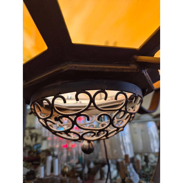Spanish Revival Marakesh 4 Light Iron Pendant Chandelier For Sale - Image 3 of 11
