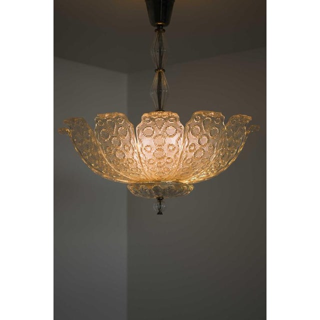 Gold Scandinavian Modern Pendant Lamp in Chrome and Glass attributed to Carl Fagerlund, 1940s For Sale - Image 8 of 9
