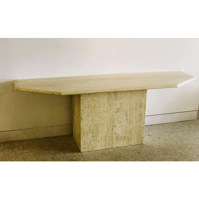 Large Travertine Console Table, Italy, 1970s For Sale - Image 6 of 11