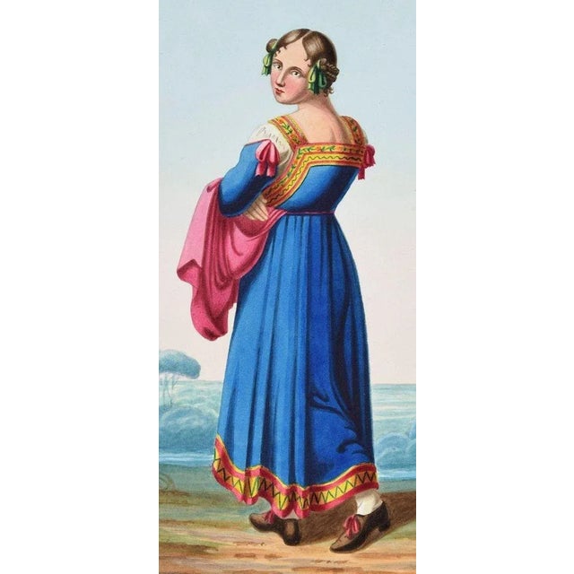 Roman Countryside is an original watercolor artwork realized in the XIX century by Anonymous artist. Good conditions....