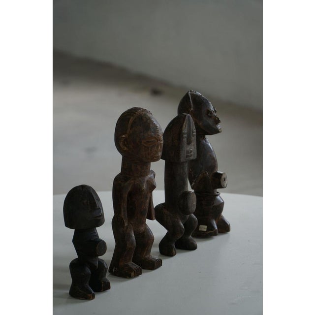 Decorative Handcrafted African Wooden Sculptures, 1940s, Set of 4 For Sale - Image 12 of 16