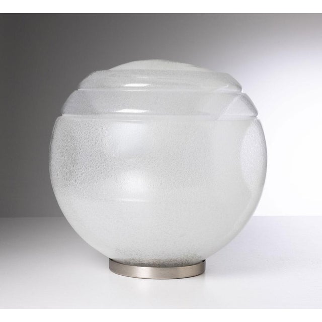 Sfera LT328 Table Lamp in Pulegoso Murano Glass by Carlo Nason for Mazzega, 1980s, in Very Good conditions. Designed 1980...