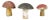 Mid 20th Century Set of Three American Midcentury Painted Concrete Mushroom Garden Ornaments For Sale