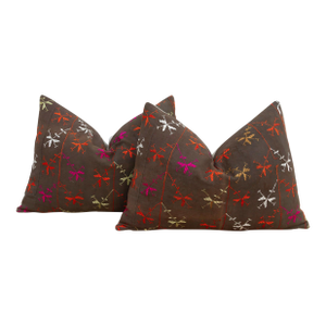 The Amritsar Duo, Antique Phulkari Lumbar Pillow Covers