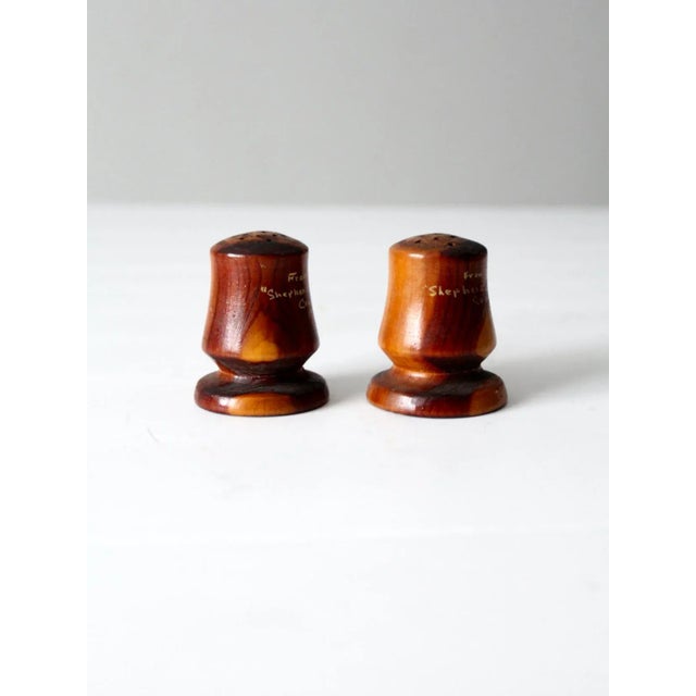 Farmhouse Vintage Ozarks Wooden Salt & Pepper Shakers For Sale - Image 3 of 9