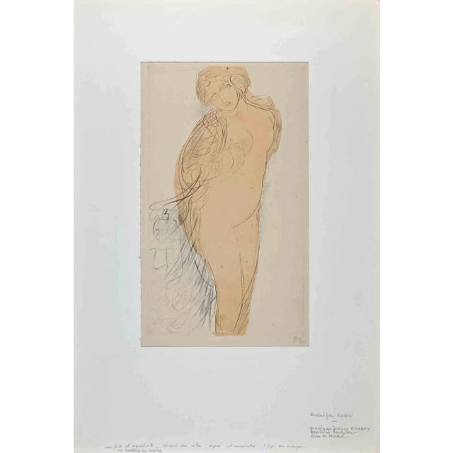 Woman is an original etching realized in Early 20th Century after Auguste Rodin by French artist Jeanne Bardey (1872 -...
