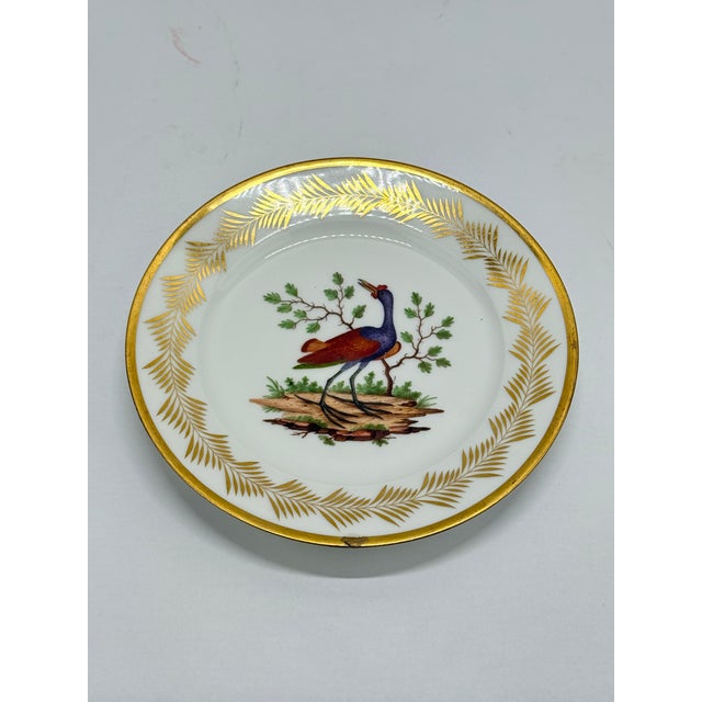 5, French Nast Factory "Ornithological" Porcelain Dessert Plates C. 1815 For Sale - Image 9 of 11