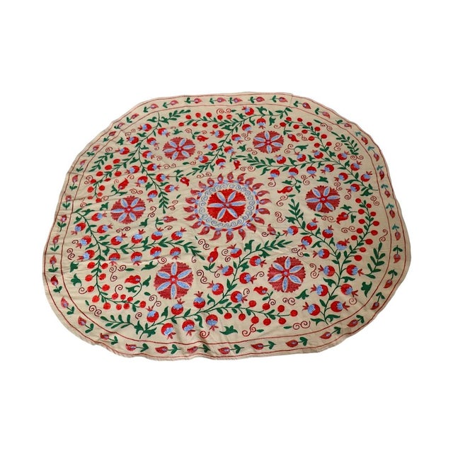 2020s Round Suzani Tablecloth For Sale - Image 5 of 5