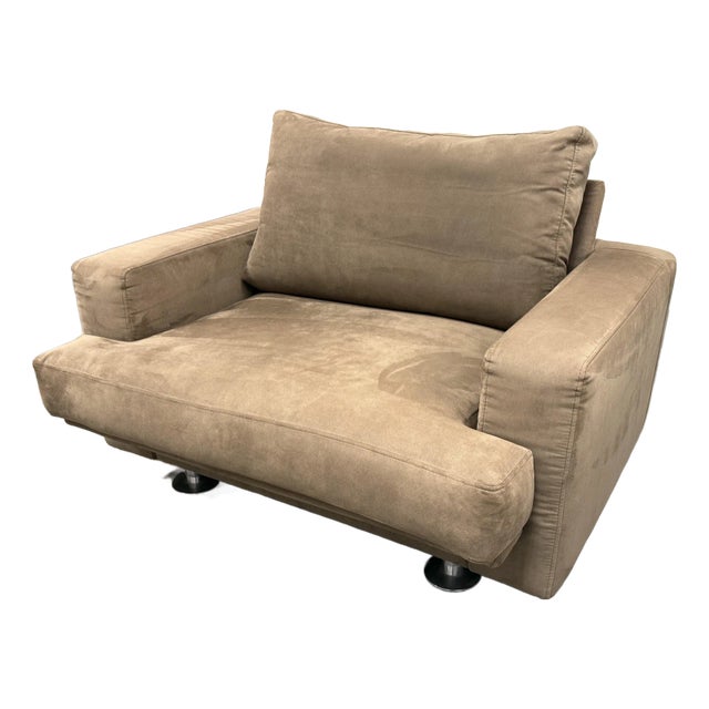 Early 21st Century DellaRobbia Light Brown Ultrasuede Lounge Chair For Sale