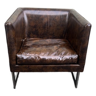 Mid 20th Century Milo Baughman Thayer Coggin Chrome T Back Cube Chair For Sale