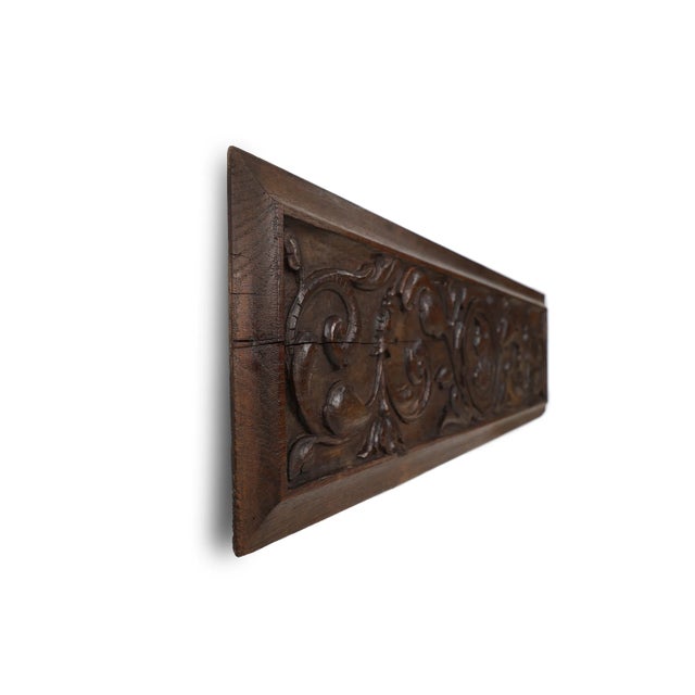 Brown 17th Century Gothic Sculpted Oak Panel, Belgium For Sale - Image 8 of 11