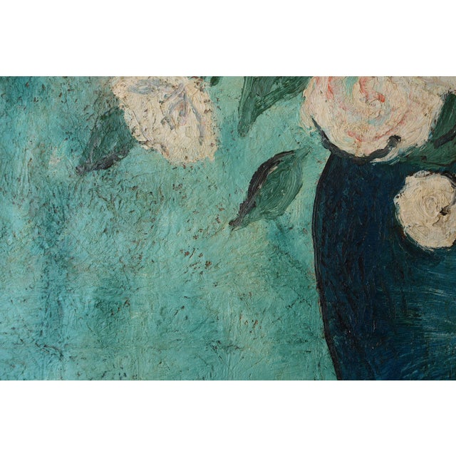 1950s Mid Century Impressionist Erik Martin Flowers Still Life Painting For Sale - Image 9 of 16