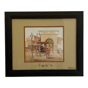 Thrice-Signed P. Buckley Moss “French Market” Limited Edition Print – Southern Heritage Americana
