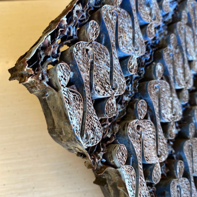 1960s Vintage Batik Fabric Metal Stamp For Sale - Image 5 of 7