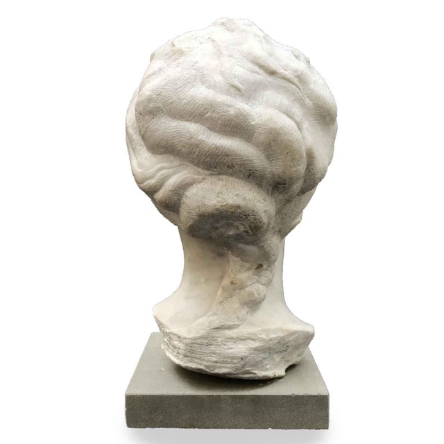 Stone Aurelio Bossi, Bust of a Woman, 1920s, White Marble For Sale - Image 7 of 13